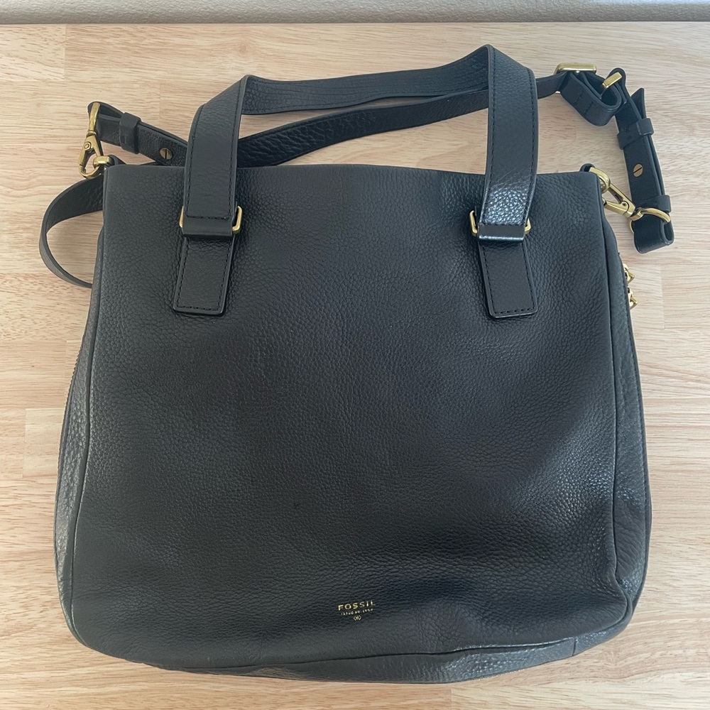 Fossil Black Leather Shoulder Bag